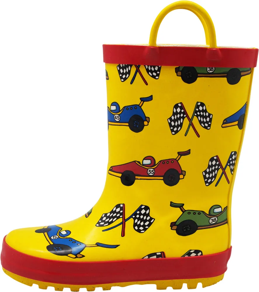 Square Toe Roper Boots Norty Toddlers Kids Boys Girls Waterproof Rubber Printed Rain Boots -13 Patterns
