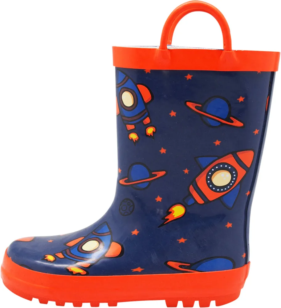 Norty Toddlers Kids Boys Girls Waterproof Rubber Printed Rain Boots -13 Patterns Amazon Ankle Boots