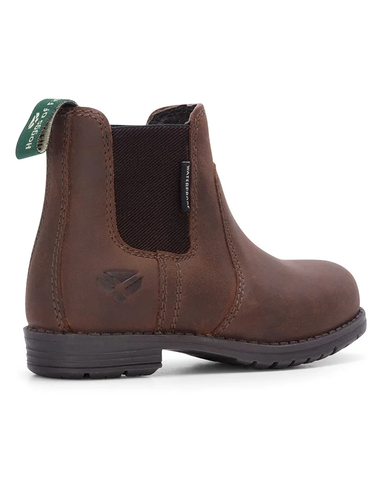 Hoggs Of Fife Shire (Junior) Waterproof Dealer Boot Brown Waxy Boots For Horseback Riding