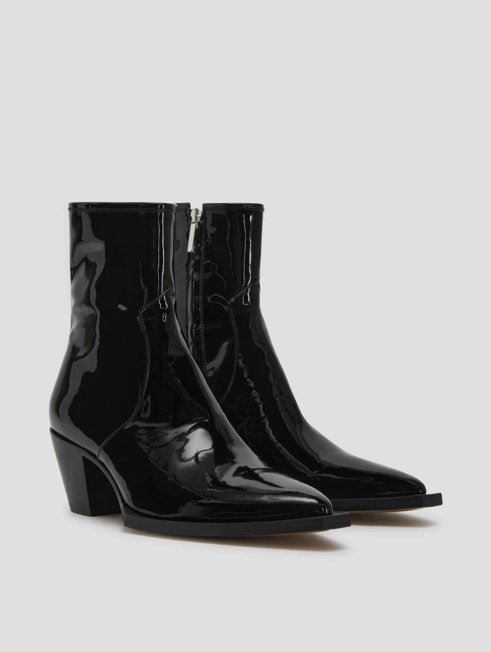 Best Dog Boots That Stay On NOVA 60MM ANKLE BOOT IN BLACK PATENT