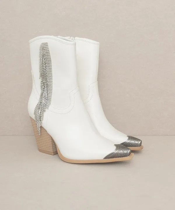 OASIS SOCIETY Kai - Rhinestone Fringe Boots Adidas Hoops Mid Shoes