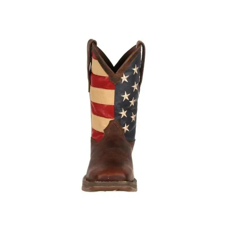 DURANGO REBEL PATRIOTIC PULL-ON WESTERN FLAG BOOT DB5554 Hytest Work Boots