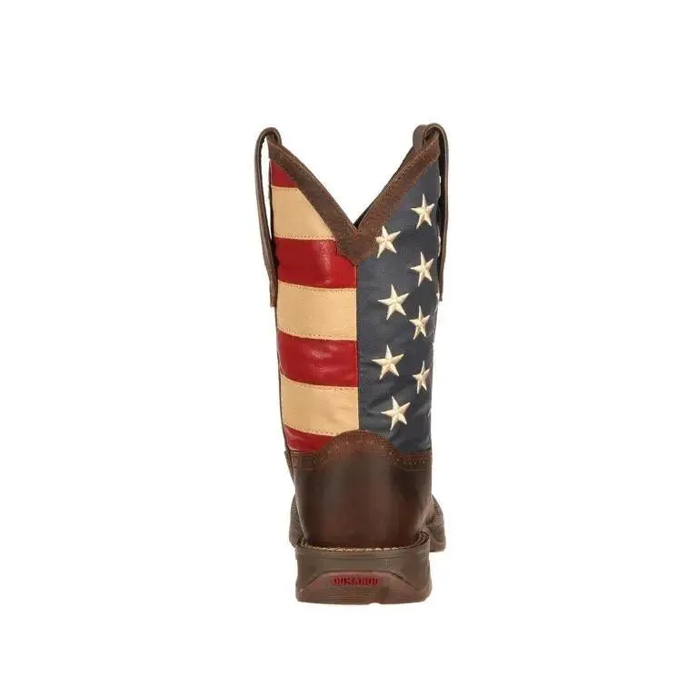 DURANGO REBEL PATRIOTIC PULL-ON WESTERN FLAG BOOT DB5554 Best Flat Bottom Work Boots