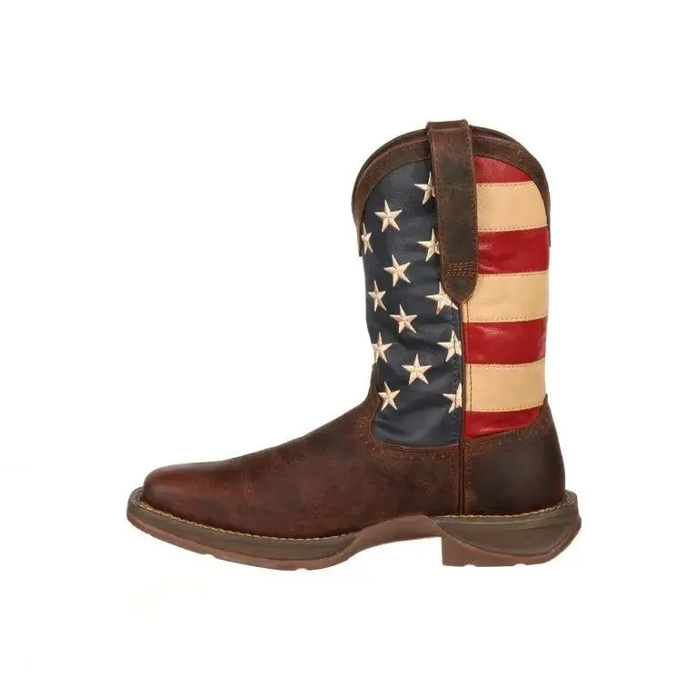 DURANGO REBEL PATRIOTIC PULL-ON WESTERN FLAG BOOT DB5554 Work Boots.