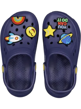 Job Opportunities Navy Moulded Sandals With Charms