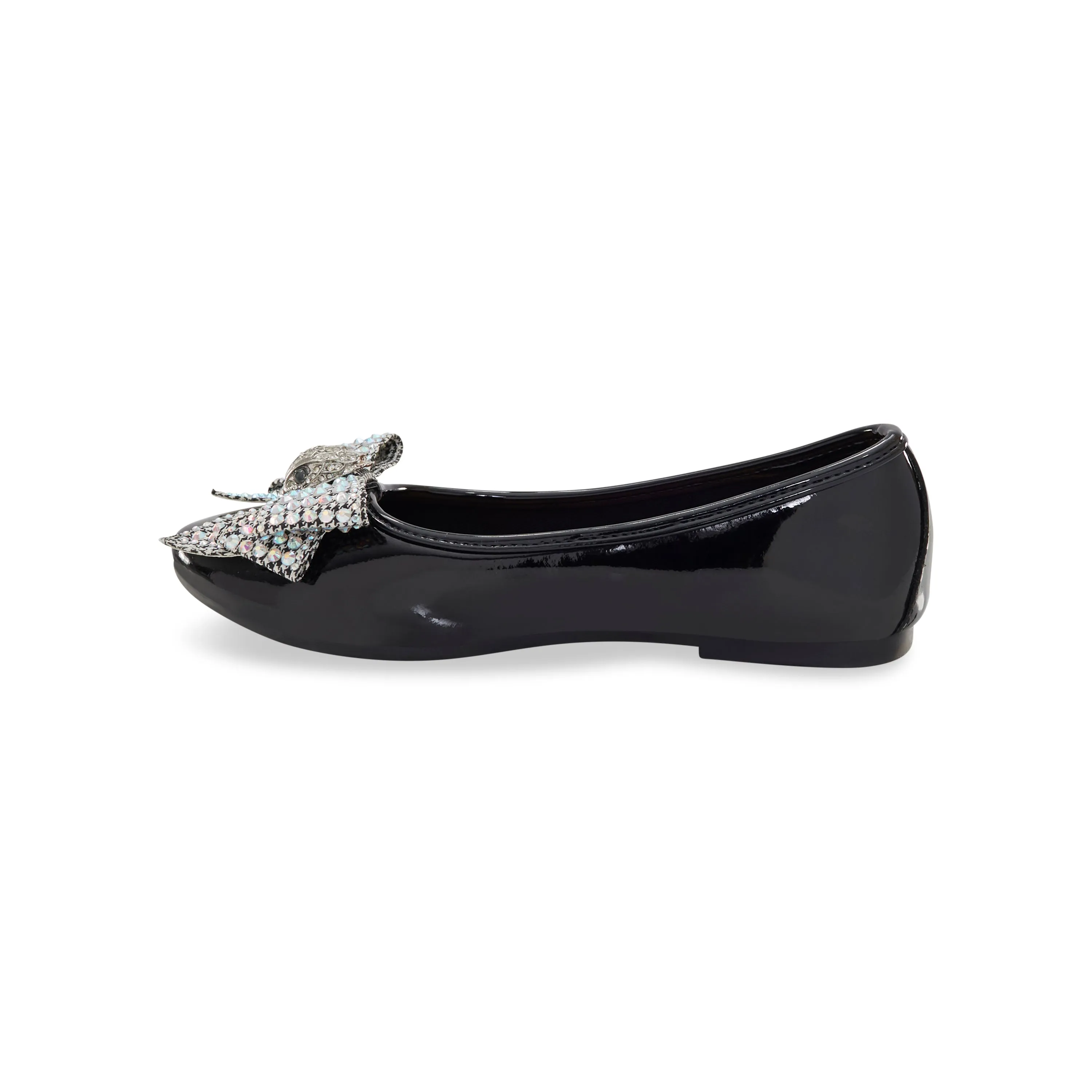 Mini Kensington Ballet Flat - Big Kid Black Patent Monster Jam Slippers