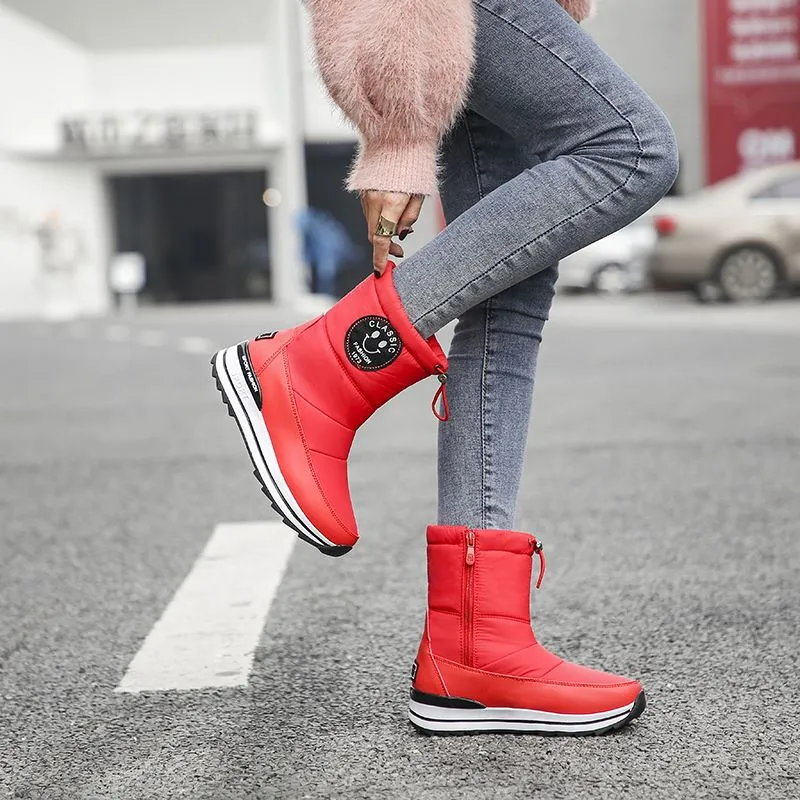 Original MORAZORA Plus size 34-43 Snow boots for women shoes zipper keep warm thick fur winter boots fashion ankle boots female Superdry Snow Boots