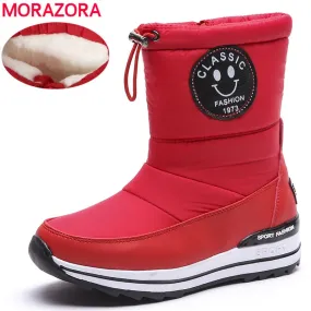 Totes Wide Width Snow Boots Original MORAZORA Plus size 34-43 Snow boots for women shoes zipper keep warm thick fur winter boots fashion ankle boots female
