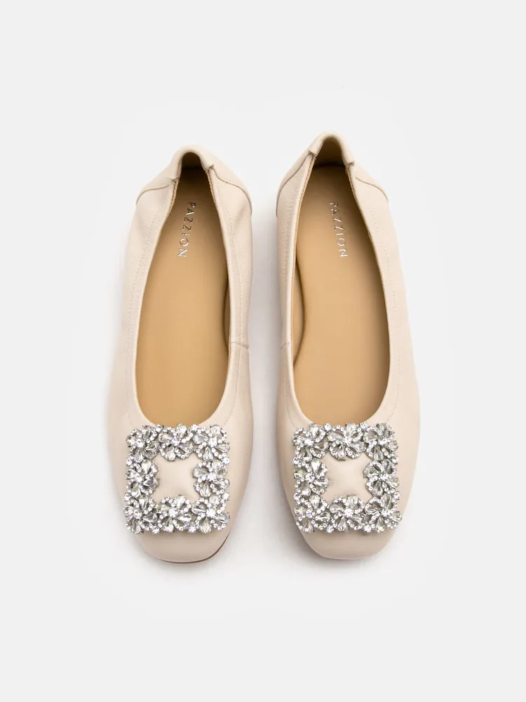 Flat Jelly Shoes Oriole Embellished Buckle Ballet Flats