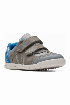 Embossed Pattern Clarks Rex Play Toddler grey blue