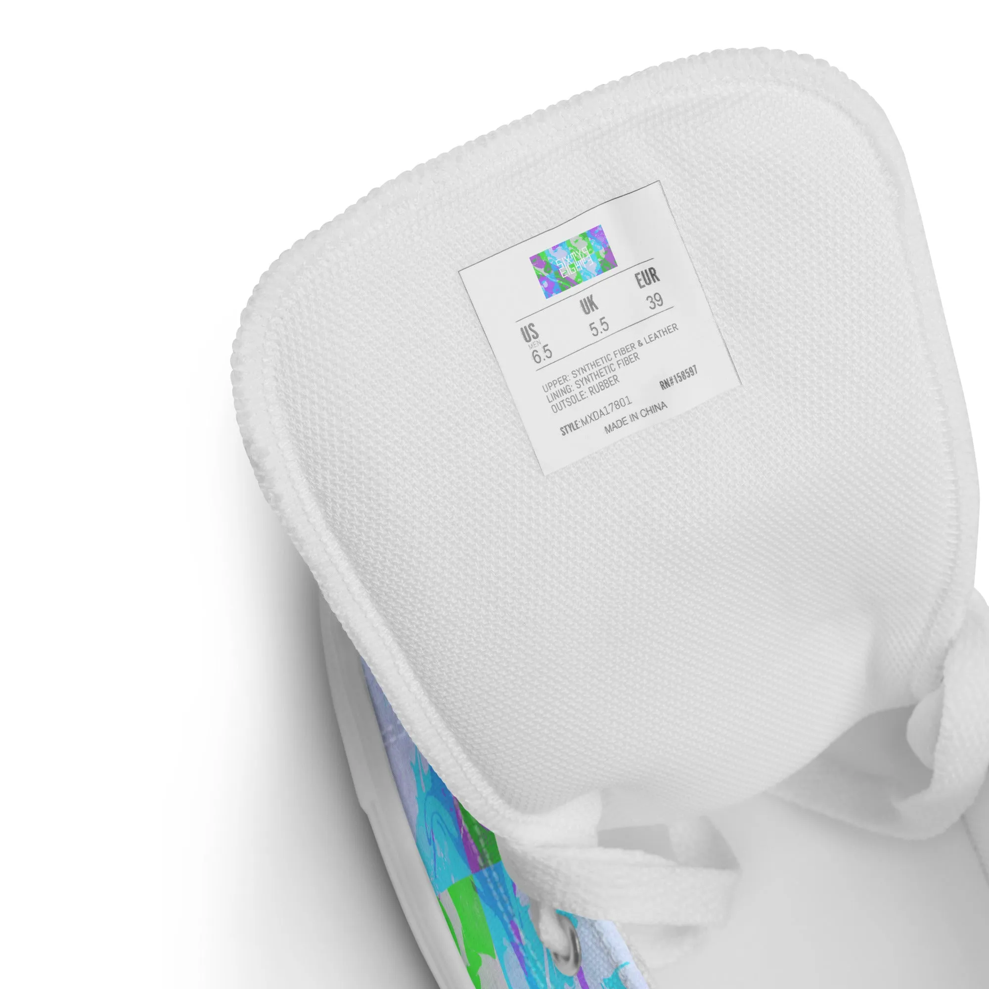 Sixty Eight 93 Logo White Marble #3 Women's High Top Shoes Short Dress High Heels