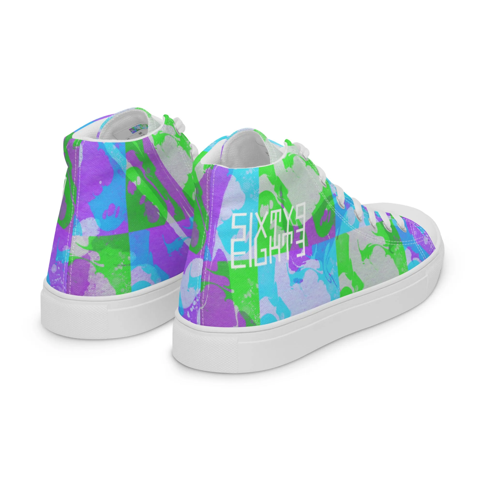 High Heels Clogs Sixty Eight 93 Logo White Marble #3 Women's High Top Shoes