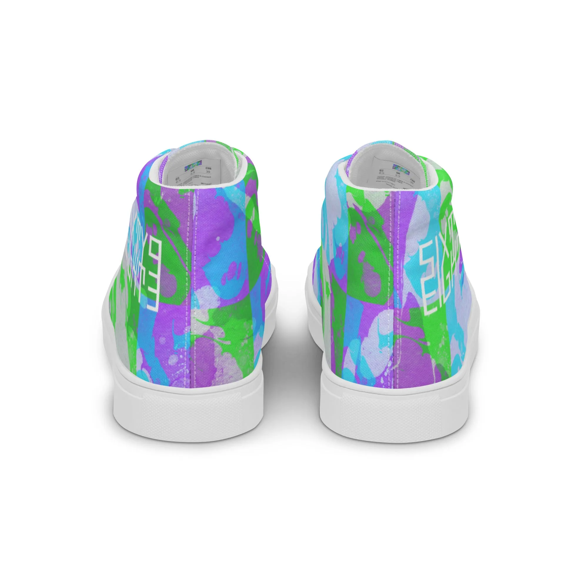 Sixty Eight 93 Logo White Marble #3 Women's High Top Shoes High Heels And Miniskirts