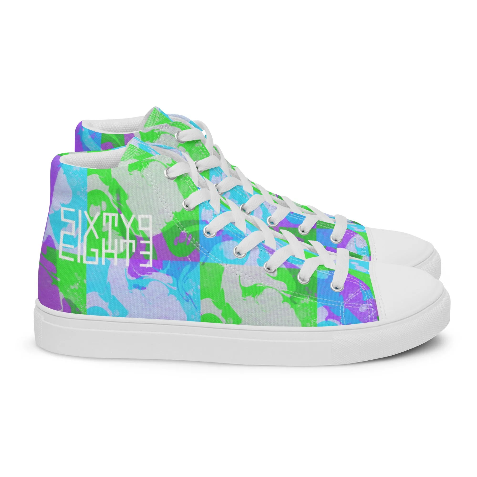 Rent High Heels Sixty Eight 93 Logo White Marble #3 Women's High Top Shoes
