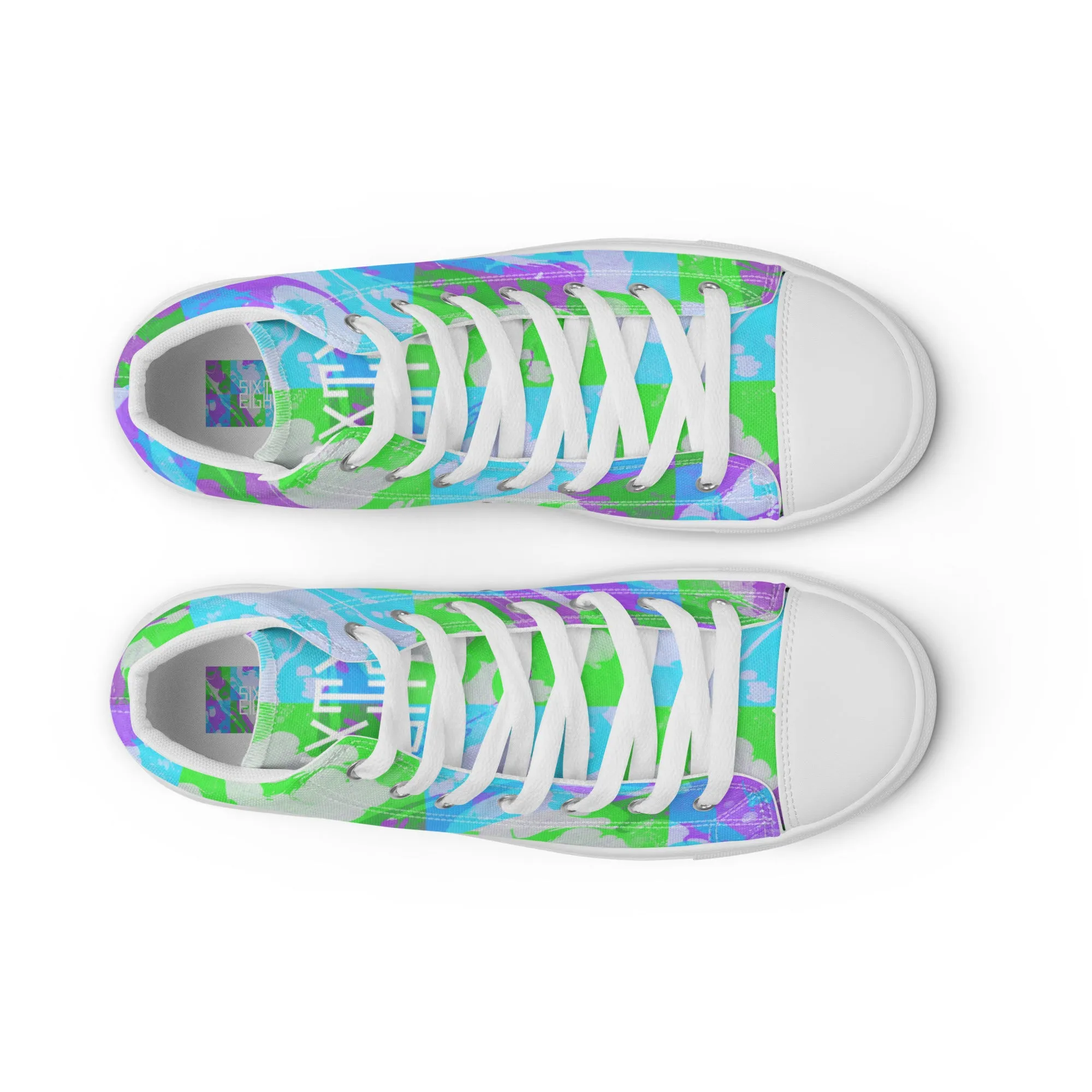 High Heel Sneakers Song Sixty Eight 93 Logo White Marble #3 Women's High Top Shoes