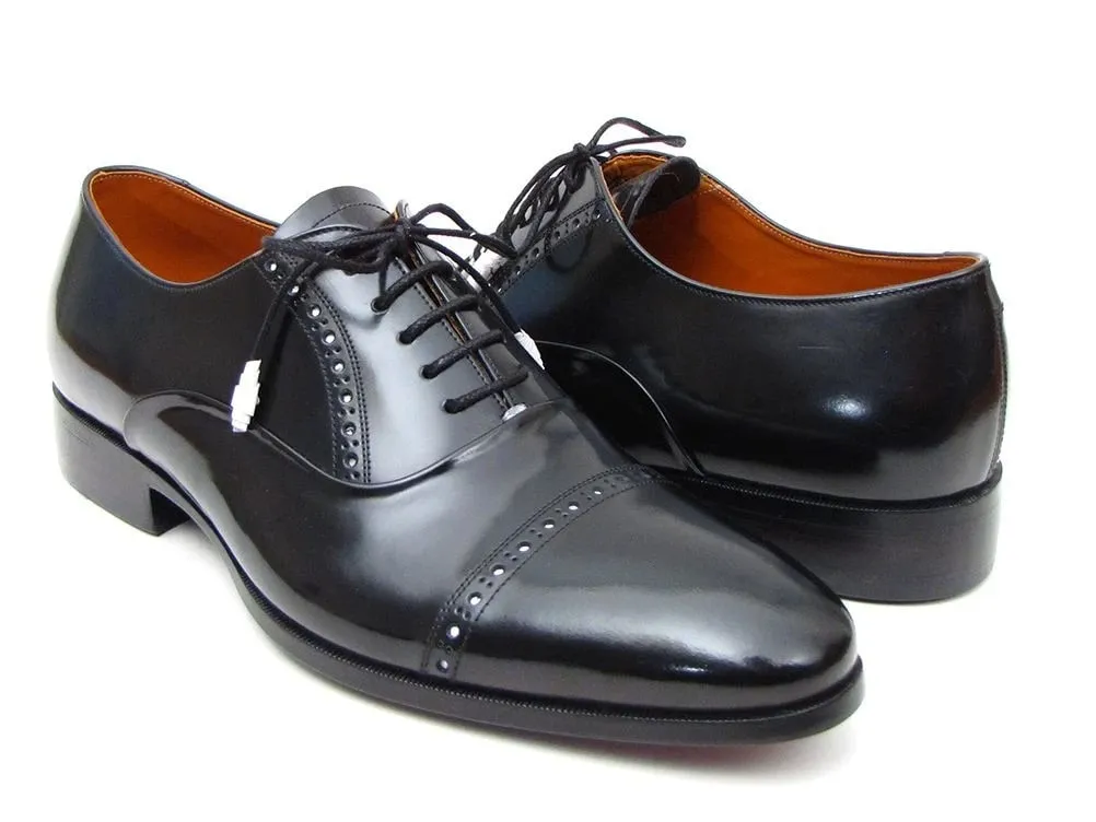 Paul Parkman Captoe Oxfords Black Dress Shoes - 78RG61 Navy Low Heeled Dress Shoes