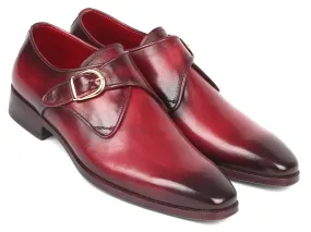 Paul Parkman Single Monkstrap Shoes Burgundy Leather - DW984P Dress Shoe Brands