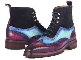 Burton Snap On Boots Paul Parkman Three Tone Wingtip Boots Rubber Sole (ID#9736PTN)