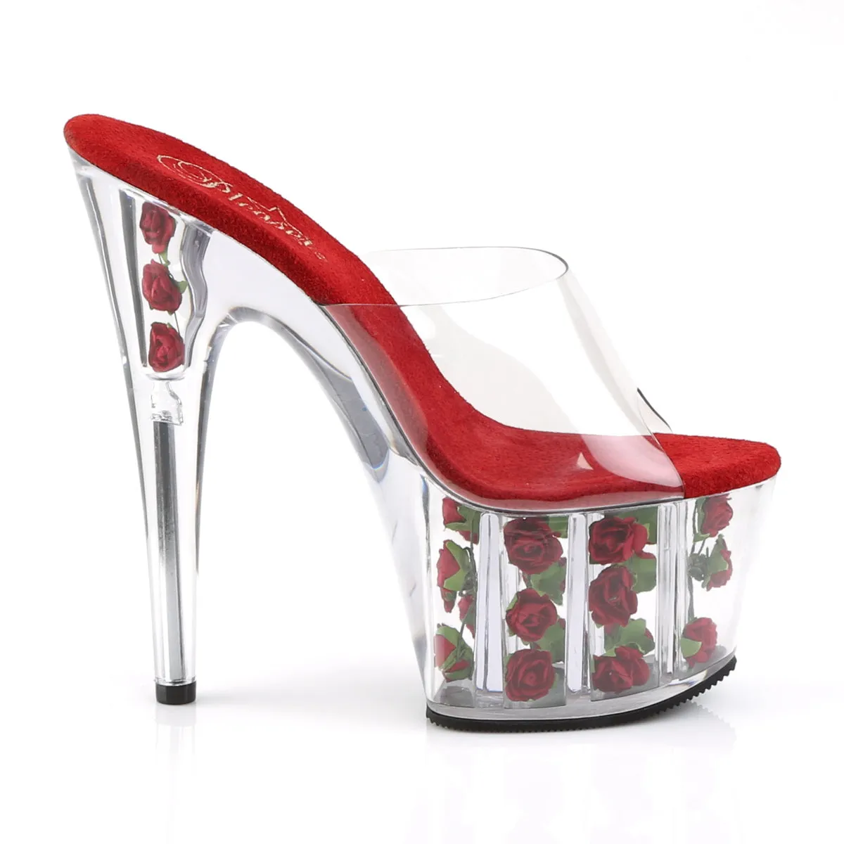 ADORE-701FL Pleaser Clear/Red Flowe Sexy Platform Shoes (Pole Dancing Heels) Asics New Running Shoes