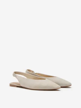 LUNA BLU Ivory Slingback Shoes Rose Gold Wedding Flat Shoes