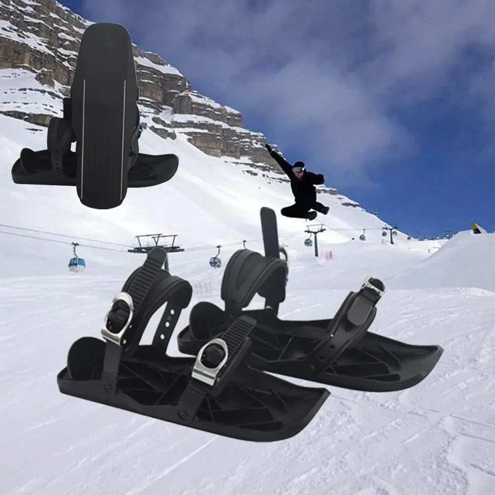 Black Mini Ski Skates Snow Shoes: Portable Adjustable Bindings Adidas Shoes Track And Field