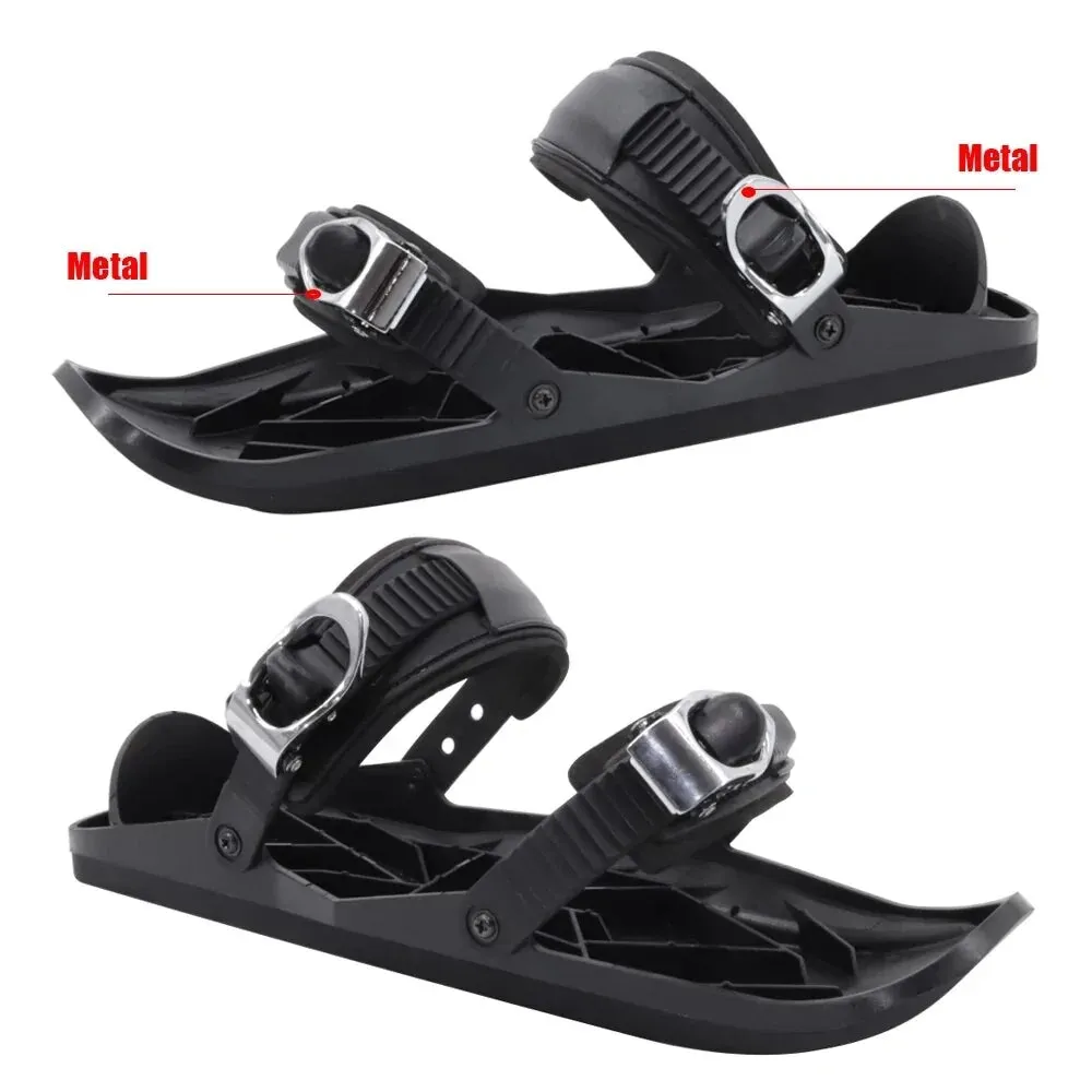 Black Mini Ski Skates Snow Shoes: Portable Adjustable Bindings Adidas Good Shoes