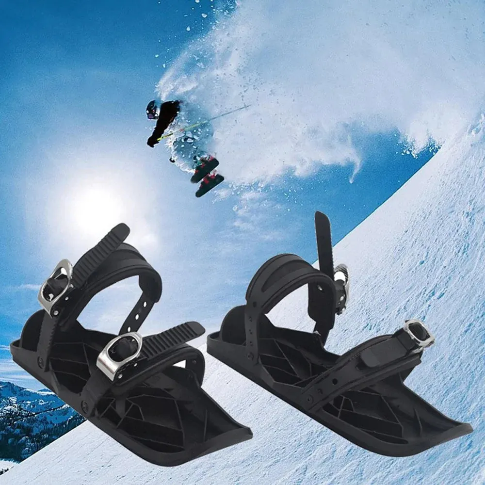 Black Mini Ski Skates Snow Shoes: Portable Adjustable Bindings Adidas Crazyflight 5 Volleyball Shoes