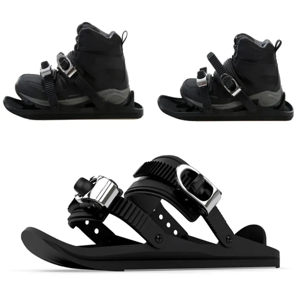 Black Mini Ski Skates Snow Shoes: Portable Adjustable Bindings Adidas Ubounce Dna Running Shoes