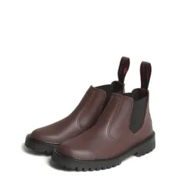 Mckinlays Hunter  Pull On Boot uk 11-4 Mahogany Brown leather for kids Cheetah Print Boots