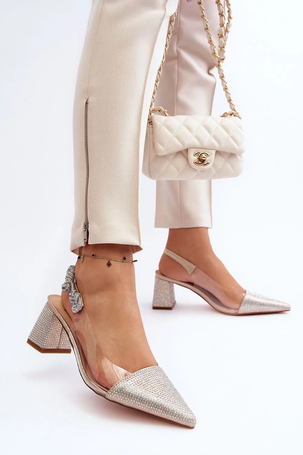 Block heel pumps Spiked High Heels