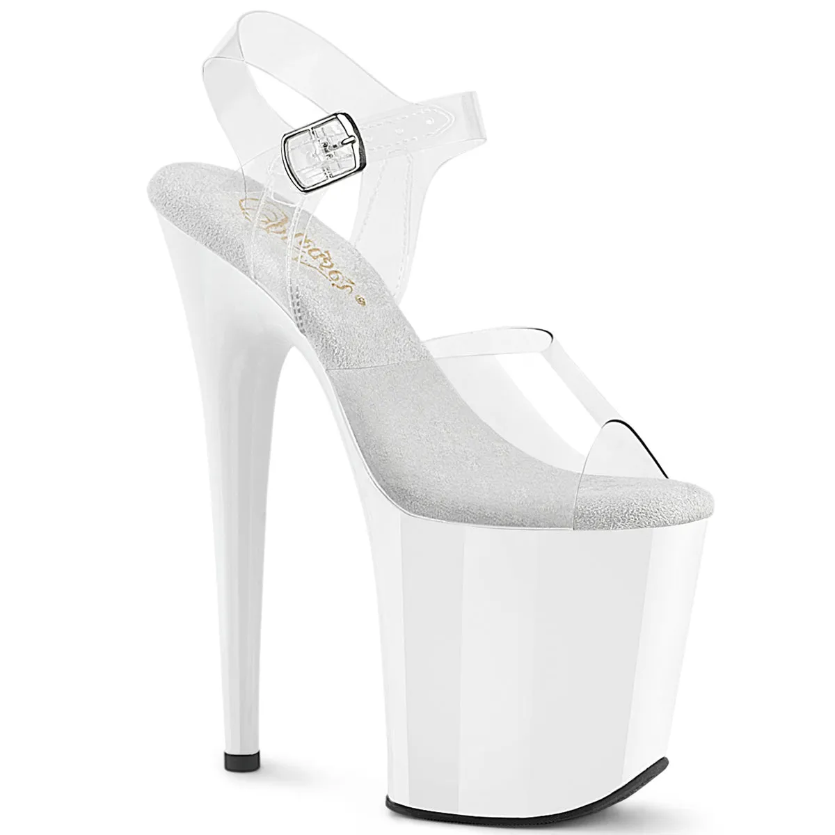 FLAMINGO-808 Pleaser Clear/White Sexy Platform Shoes (Pole Dancing Heels) Asics Running Shoes Retro