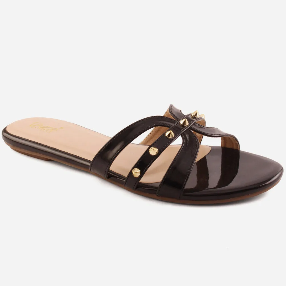 Slippers With Shearling Lining Women "KYMA" Flat Slippers