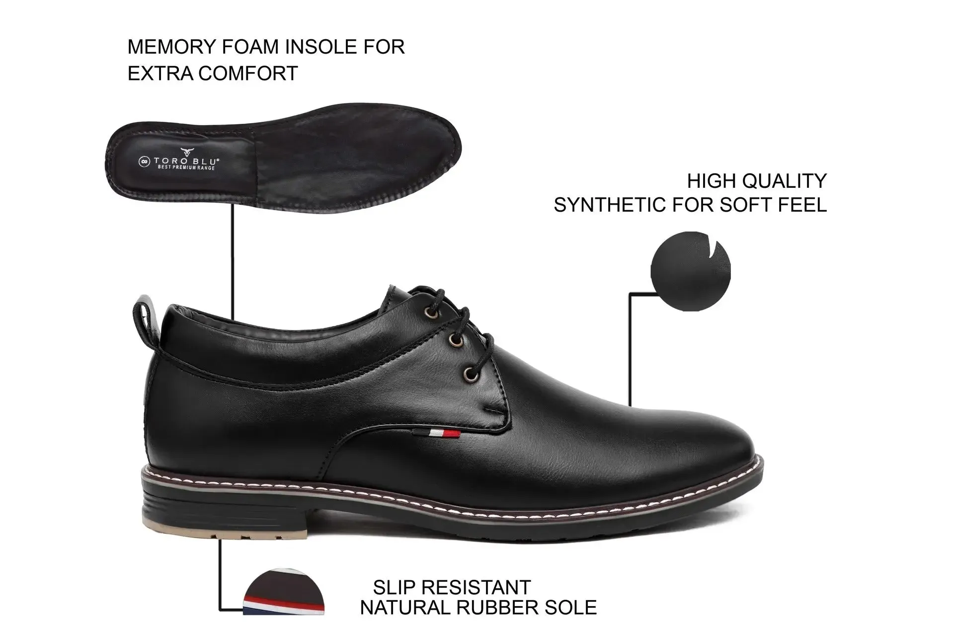 Toro Blu Men's Lace Up Formal Shoes Dress Shoes Womens