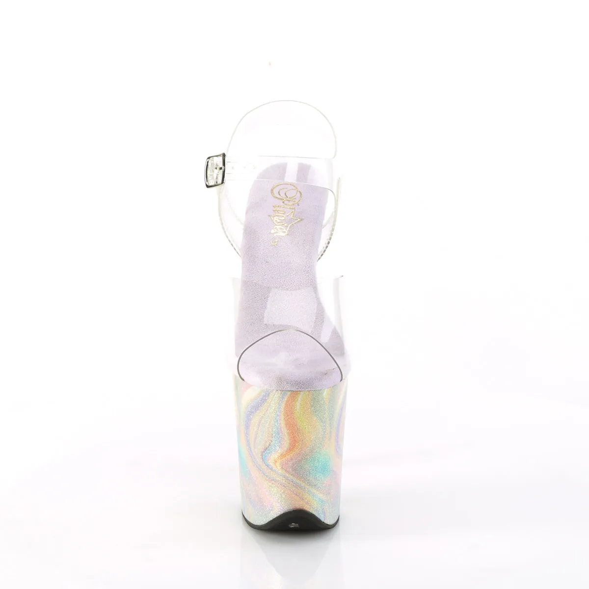 Asics Tennis Shoes Gel FLAMINGO-808CRF Pleaser Clear/Lavender Multi Glitte Sexy Platform Shoes (Pole Dancing Heels)