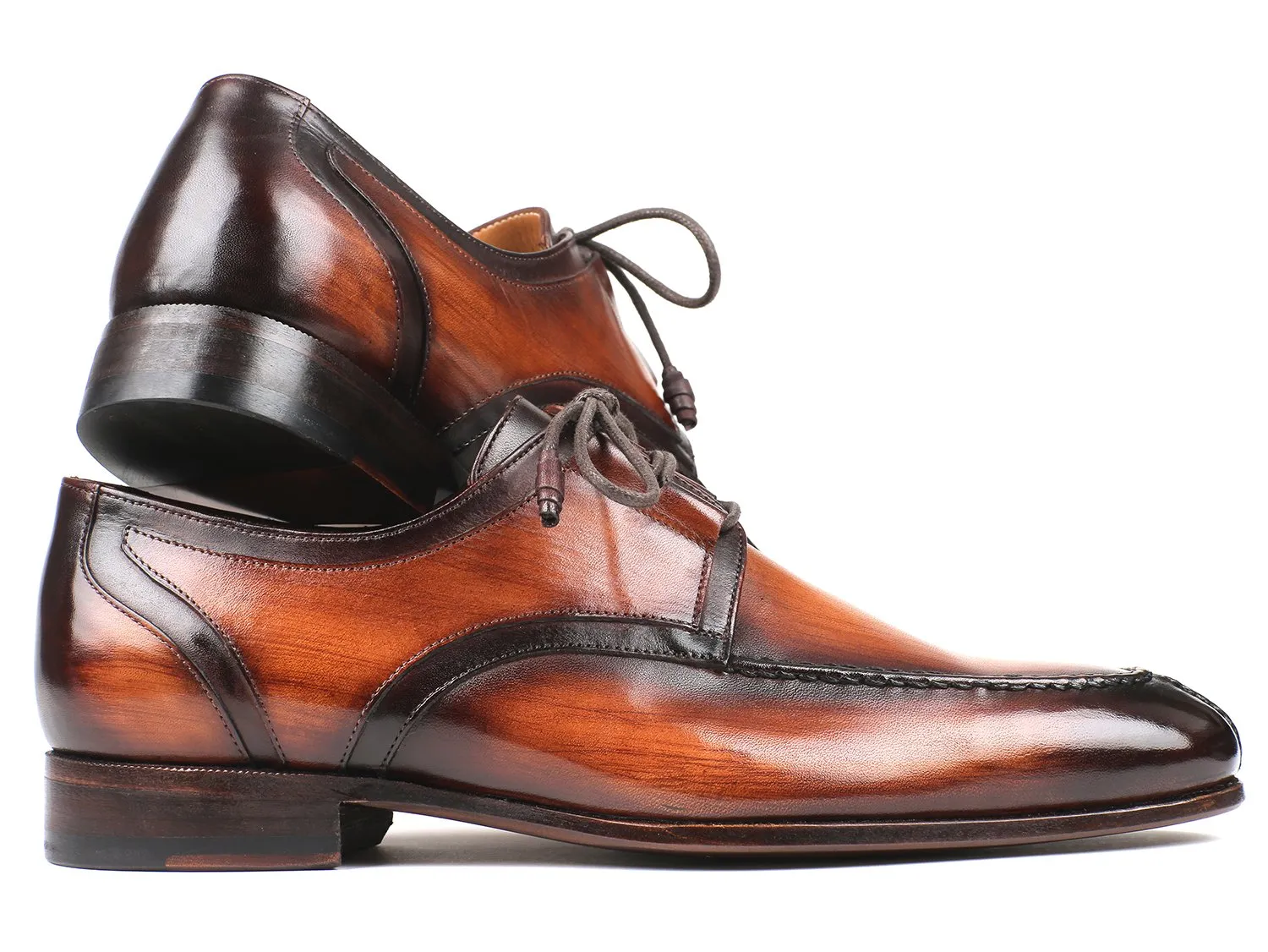 Shoes To Wear With A Sweater Dress Paul Parkman Ghillie Lacing Brown Burnished Dress Shoes - GU567BRW