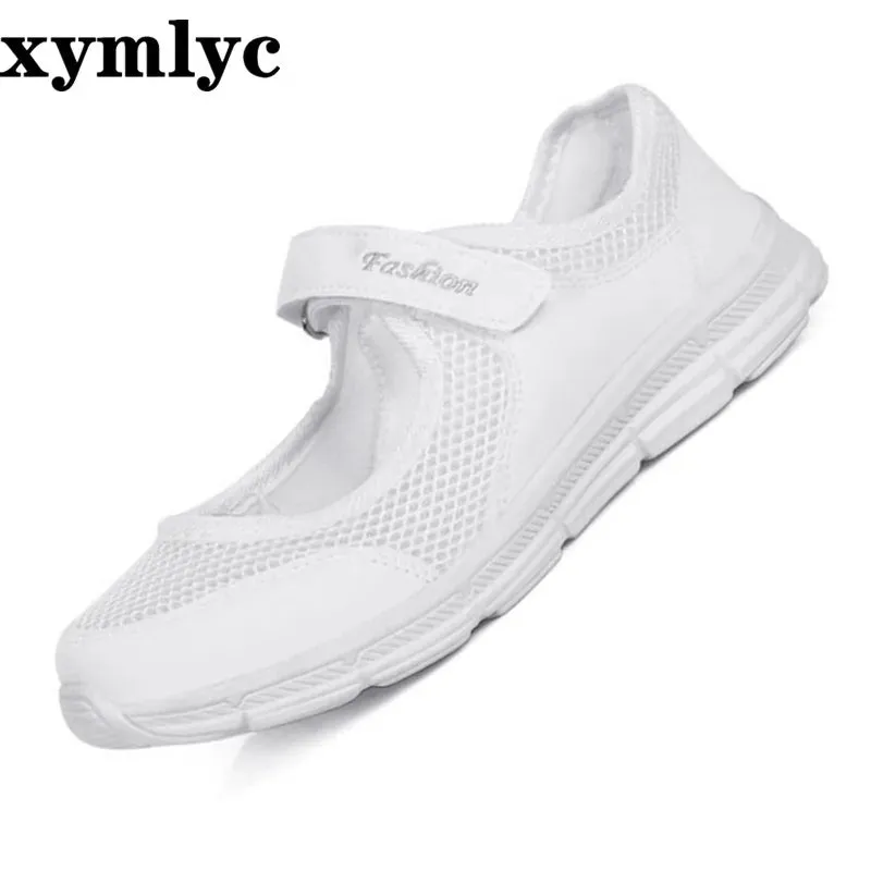 2020 Summer Fashion Women Flat Platform Shoes Woman Breathable Mesh Casual Shoes Zapatos Mujer Ladies Boat Shoes mujer 35-43 Dh Flat Mountain Bike Shoes Review