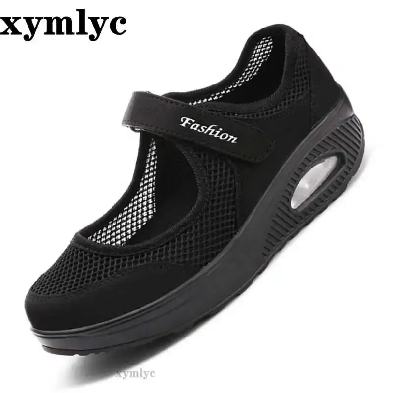 High Top Flat Shoes 2020 Summer Fashion Women Flat Platform Shoes Woman Breathable Mesh Casual Shoes Zapatos Mujer Ladies Boat Shoes mujer 35-43