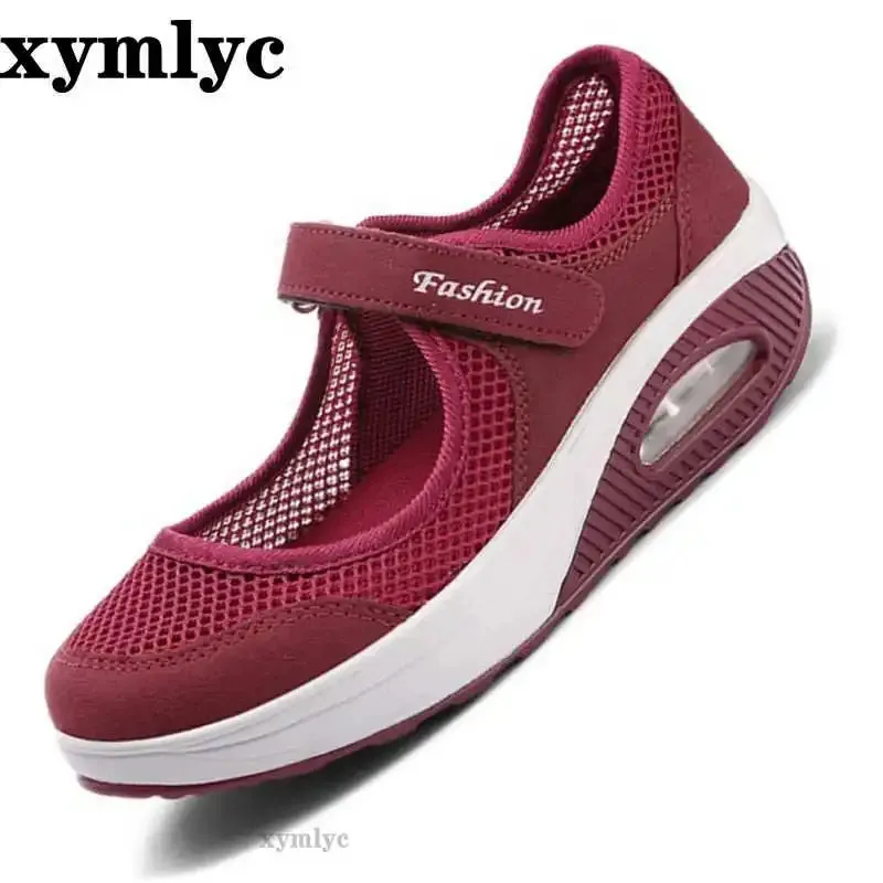 Running Flat Shoes 2020 Summer Fashion Women Flat Platform Shoes Woman Breathable Mesh Casual Shoes Zapatos Mujer Ladies Boat Shoes mujer 35-43