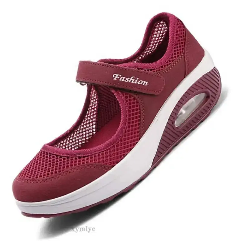 2020 Summer Fashion Women Flat Platform Shoes Woman Breathable Mesh Casual Shoes Zapatos Mujer Ladies Boat Shoes mujer 35-43 Elasticated Flat Shoes