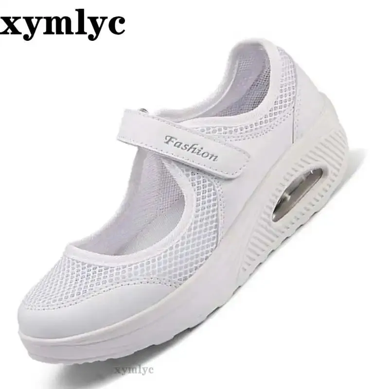 Union Flat Shoes 2020 Summer Fashion Women Flat Platform Shoes Woman Breathable Mesh Casual Shoes Zapatos Mujer Ladies Boat Shoes mujer 35-43
