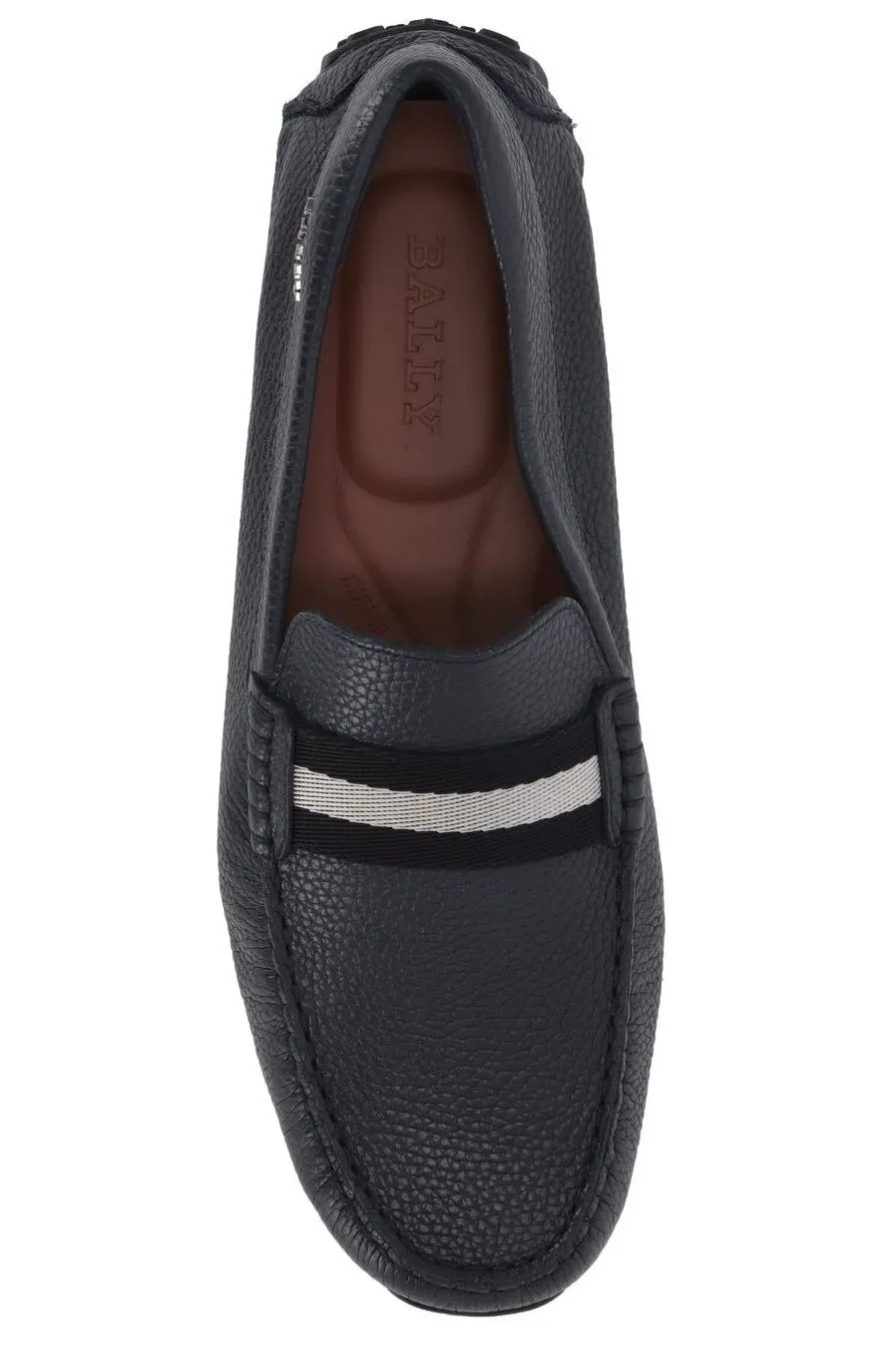 Bally Striped Round Toe Loafers Loro Piana Charms Loafers