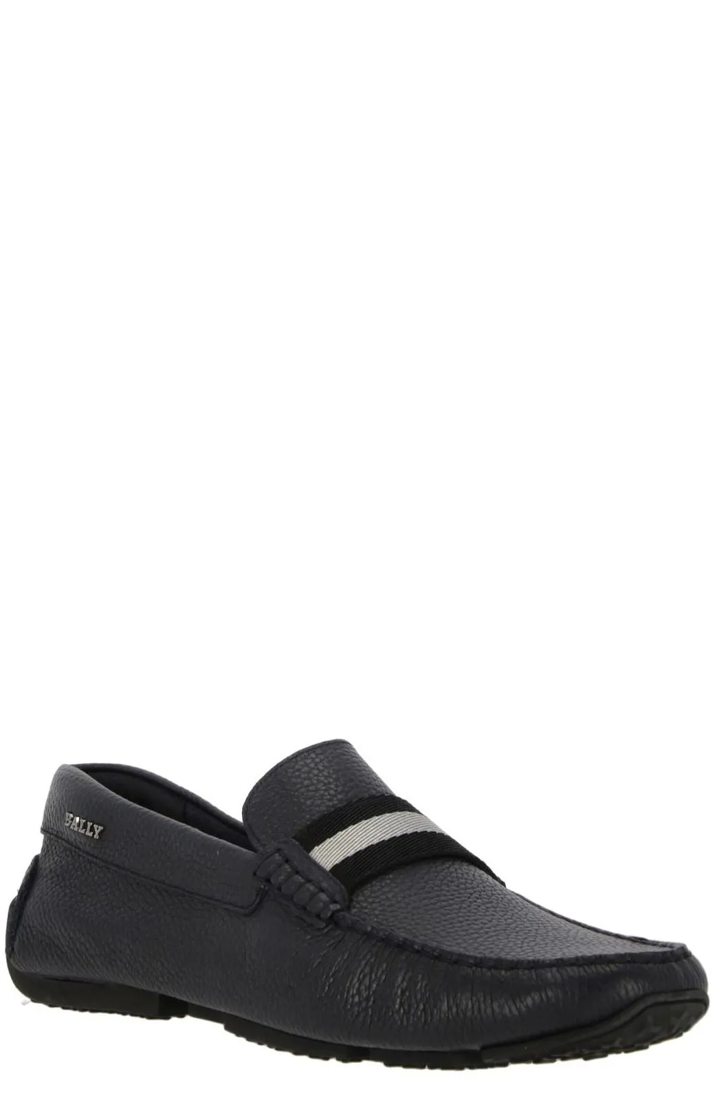 Bally Striped Round Toe Loafers Light Tan Loafers