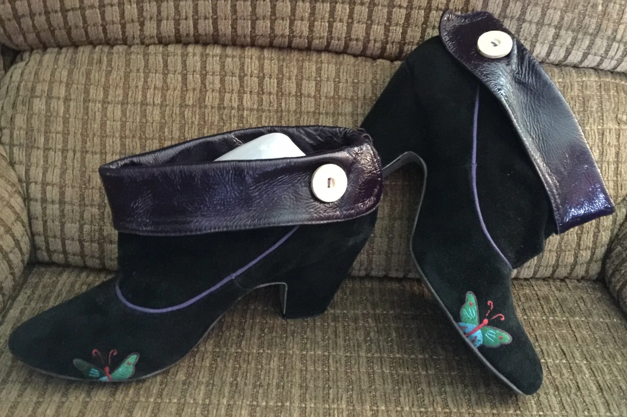 Karate Shoes Adidas Vintage Shoes Gabriella Rocha Booties Black and Purple Size 10