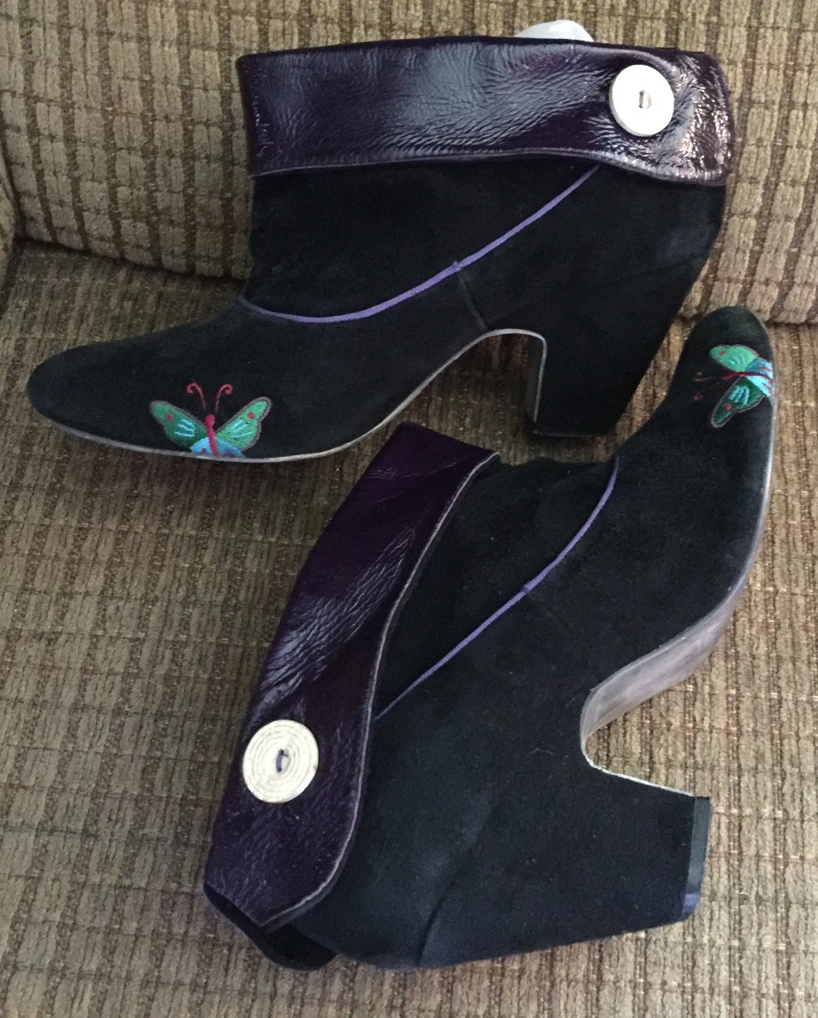 Vintage Shoes Gabriella Rocha Booties Black and Purple Size 10 Adidas Shoes New Collection