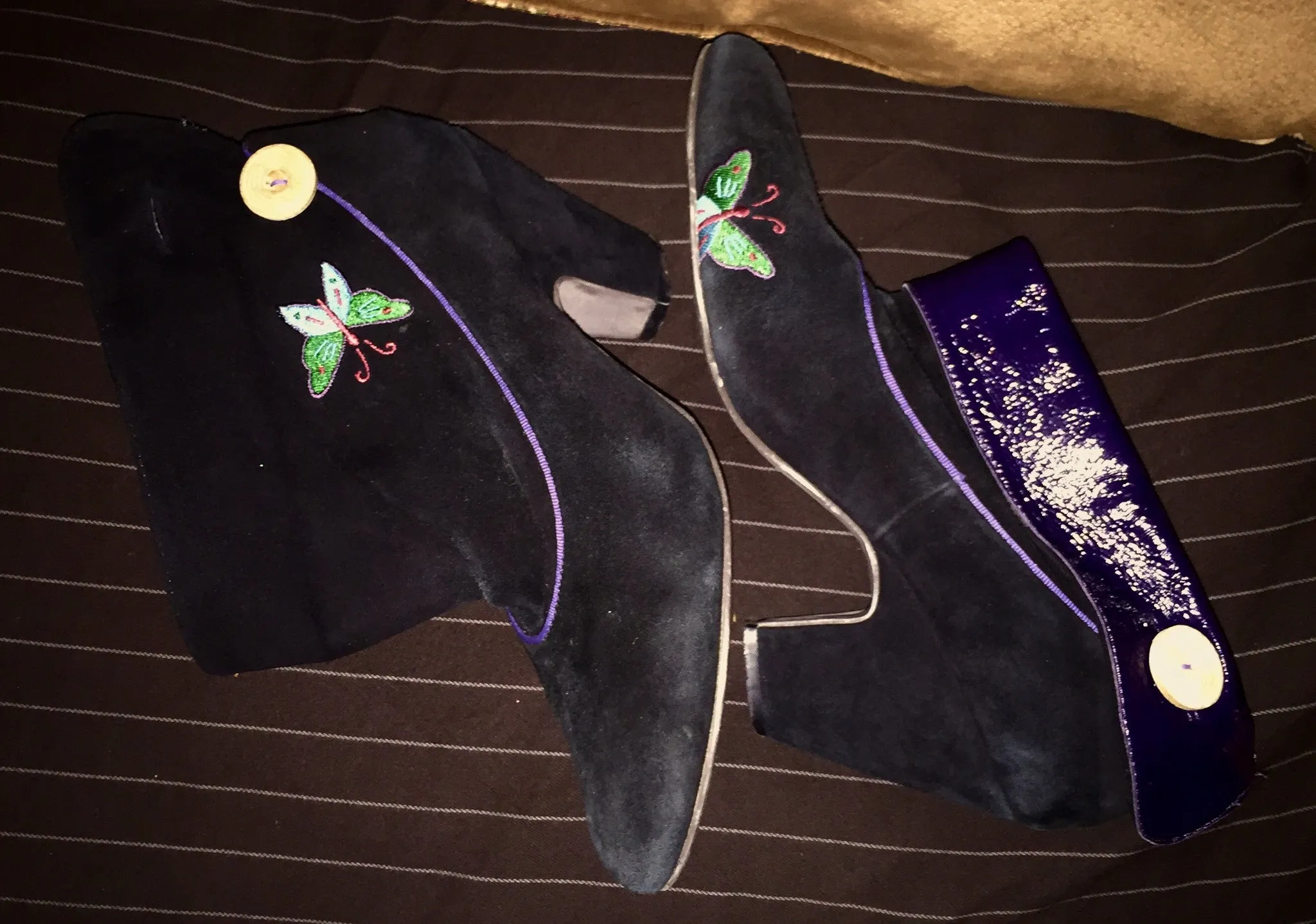 Adidas Shoes With Flowers Vintage Shoes Gabriella Rocha Booties Black and Purple Size 10