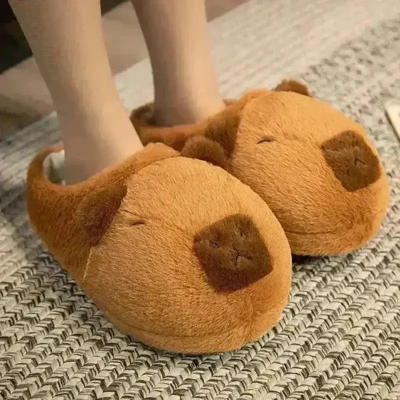 Summer Sandals Wedge Heels Plush Capybara Indoor Slippers