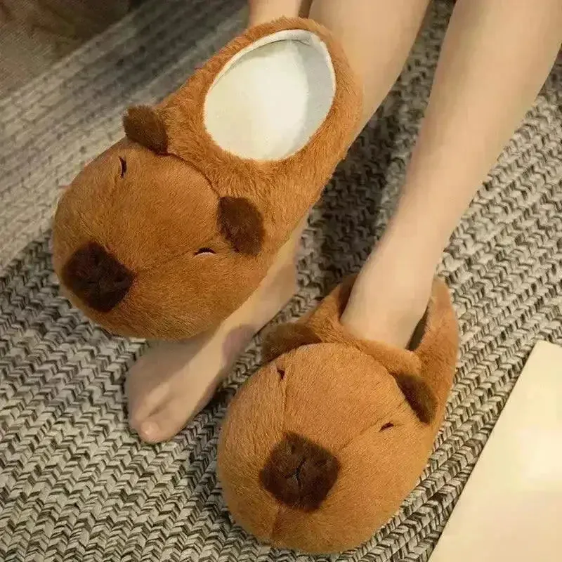 Kitten Heeled Sandals Plush Capybara Indoor Slippers