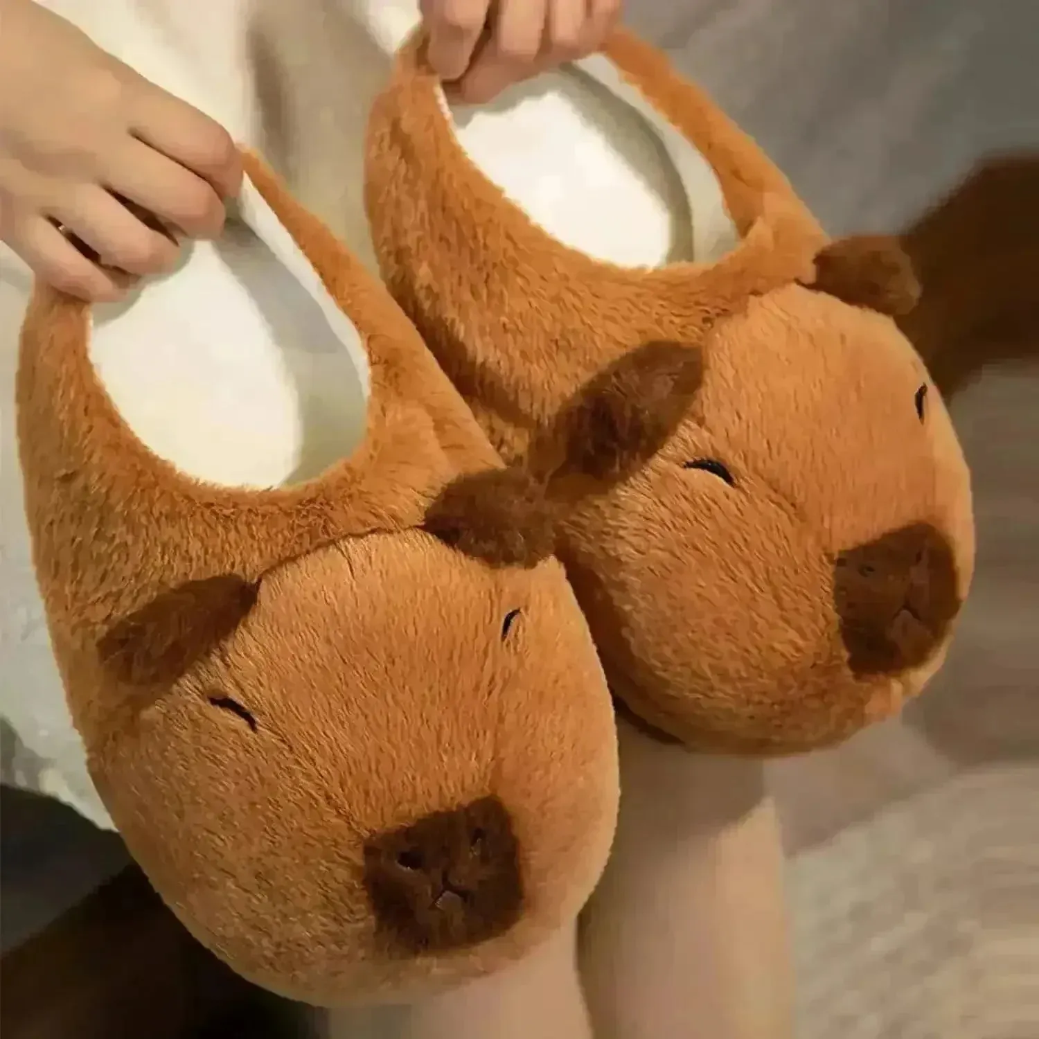 Plush Capybara Indoor Slippers Sandals With Good Arch Support