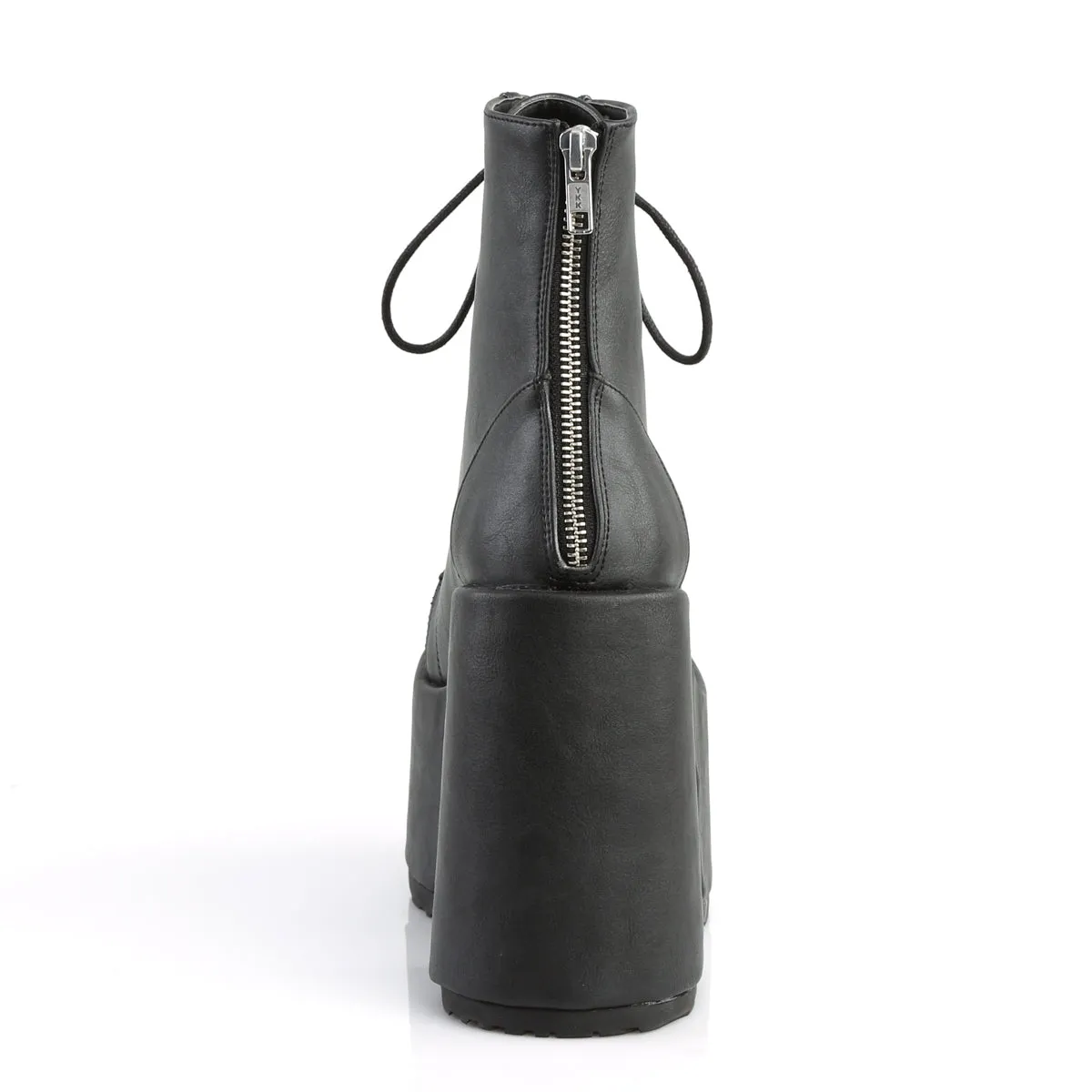 5 Inch Heel CAMEL-203 Black Pu Wedge Steel Toe Work Boots