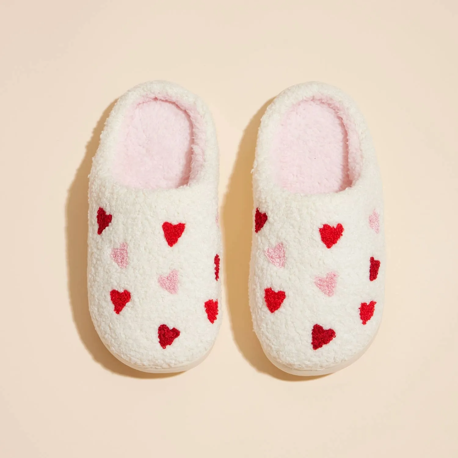 Slippers Star Wars Plush Multi Hearts Home Slippers, Kids (3Y-8Y): White-Pink